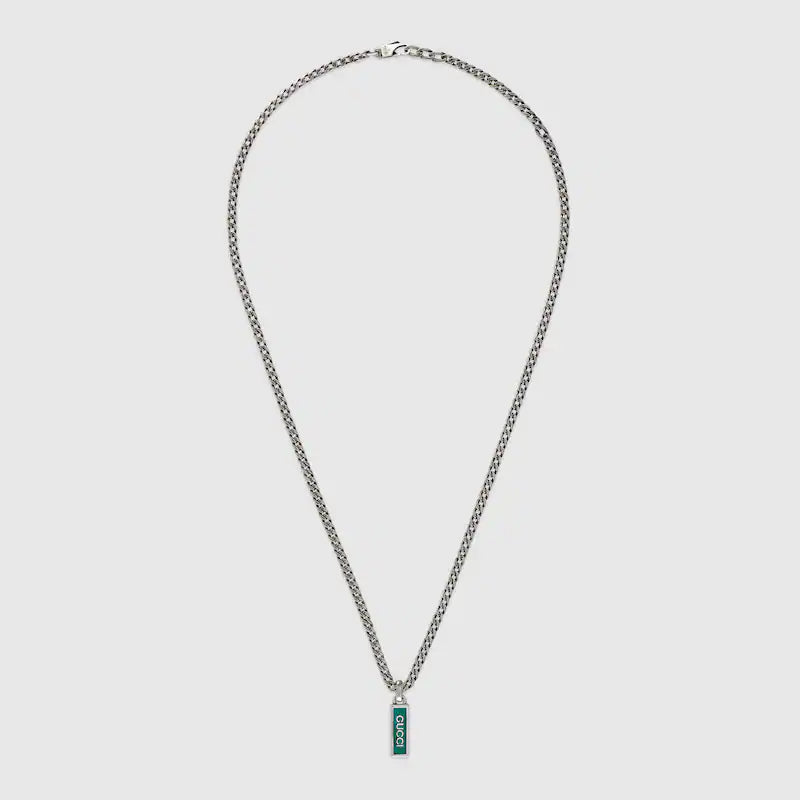 Double Gucci Enamel Pendant Necklace