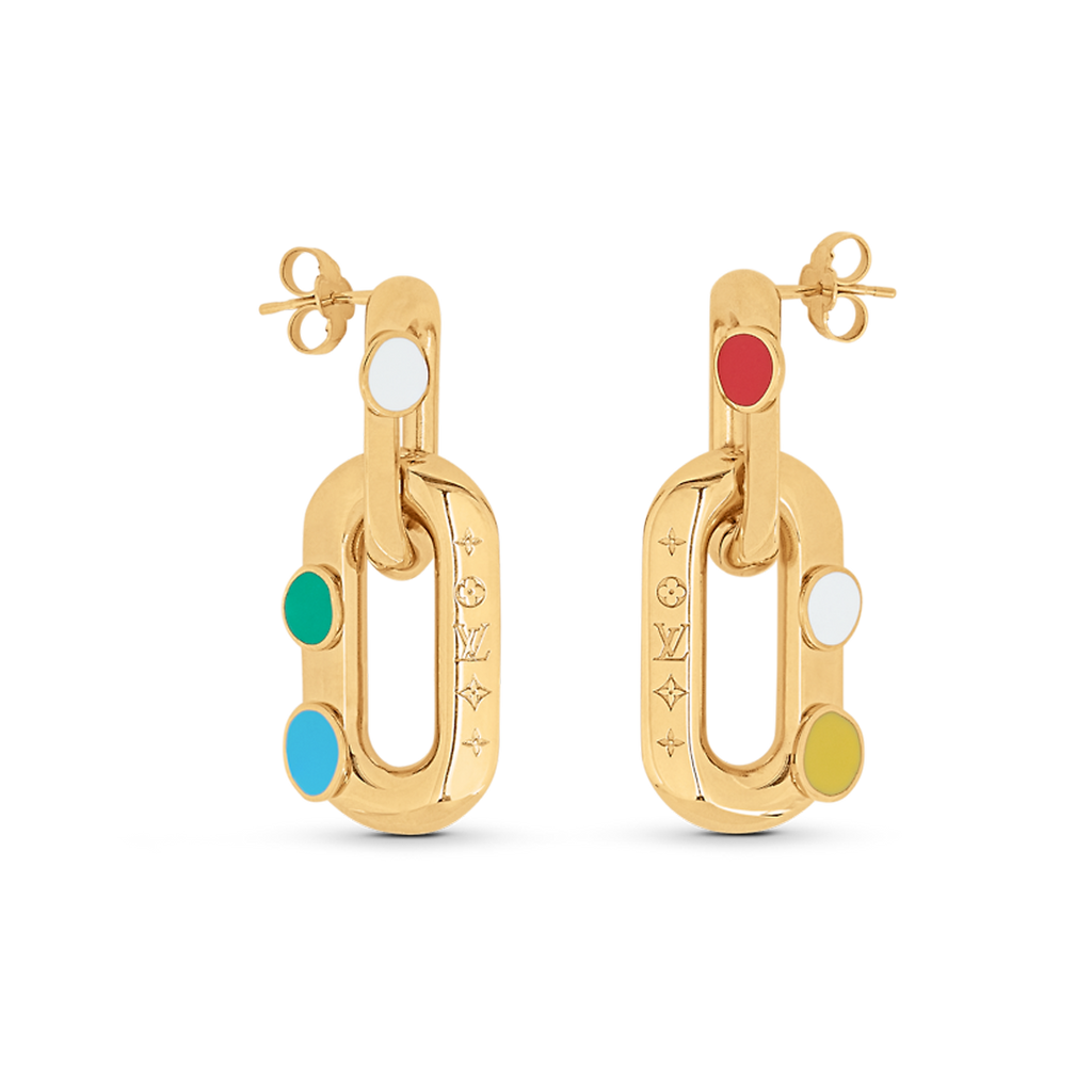 18K Louis Vuitton x YK LV Edge Painted Dots Earrings