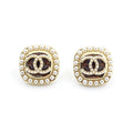 18K  Chanel Square Crystal Earrings