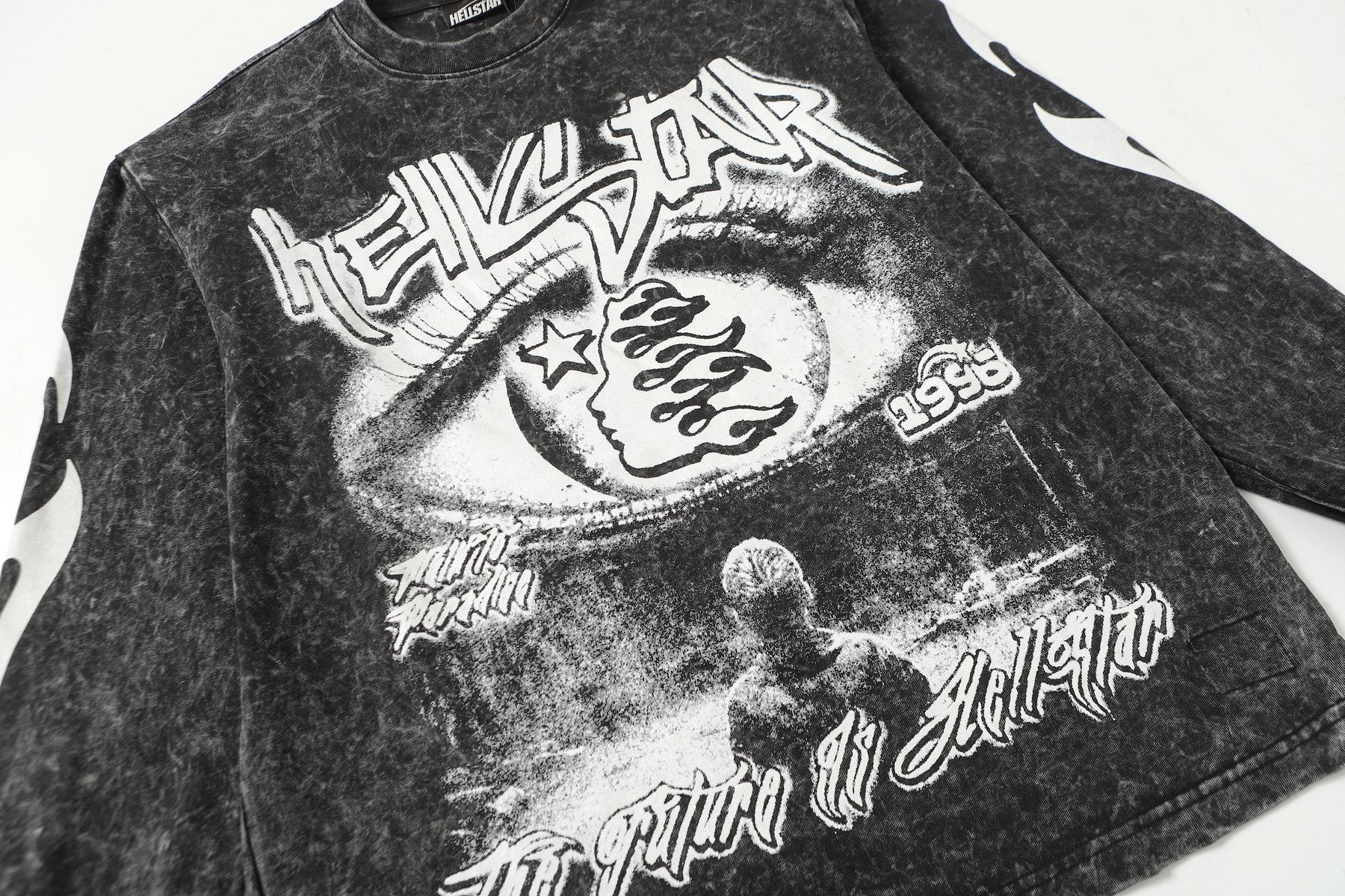 Hellstar Eye & Flame Graphic Long-Sleeve T-Shirt — detail