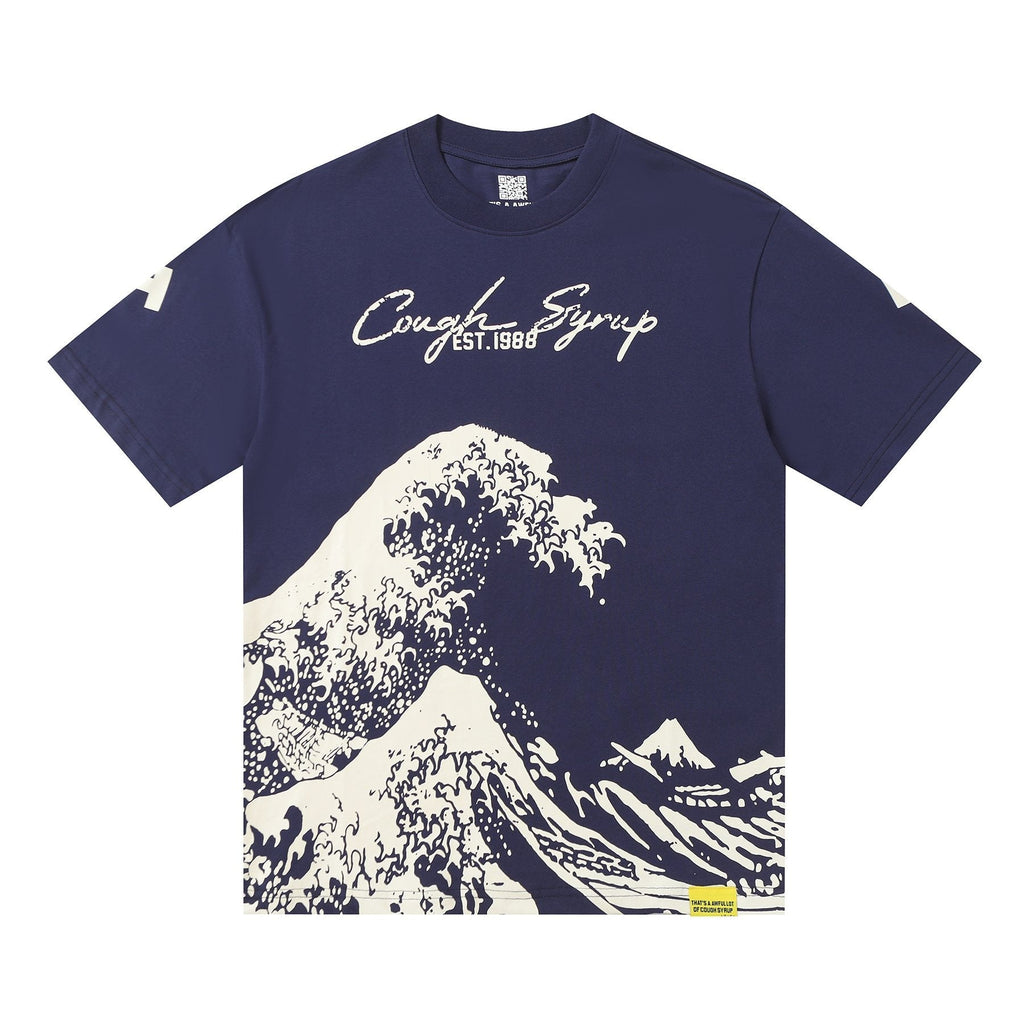 THAT'S A AWFUL LOT OF COUGH SYRUP Wave Graphic Short-Sleeve T-Shirt — hero