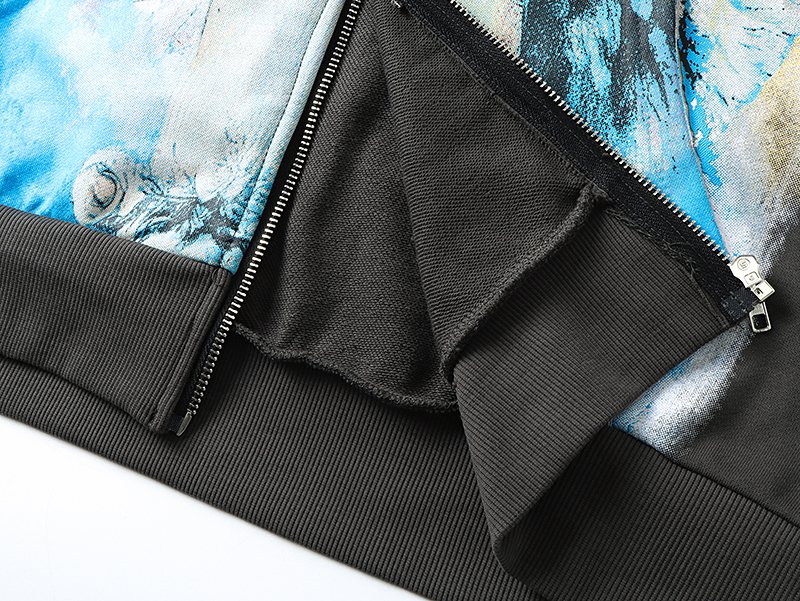 MIXED EMOTION Diamond Graphic Zip-Up Hoodie — detail