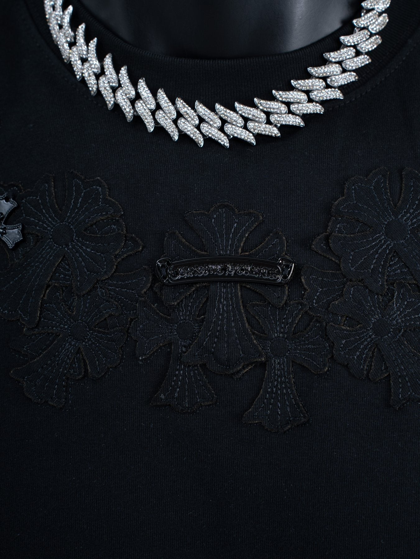Chrome Hearts Tonal Cross Floral Graphic T-Shirt — detail