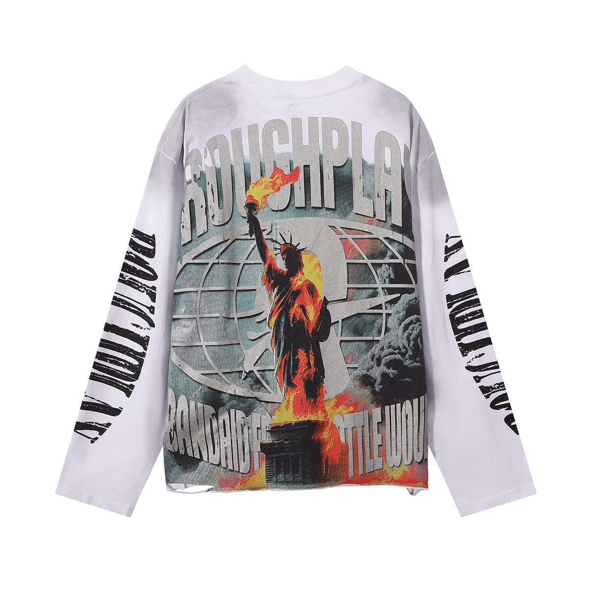 Rough Play Statue of Liberty Graphic Long-Sleeve T-Shirt — back