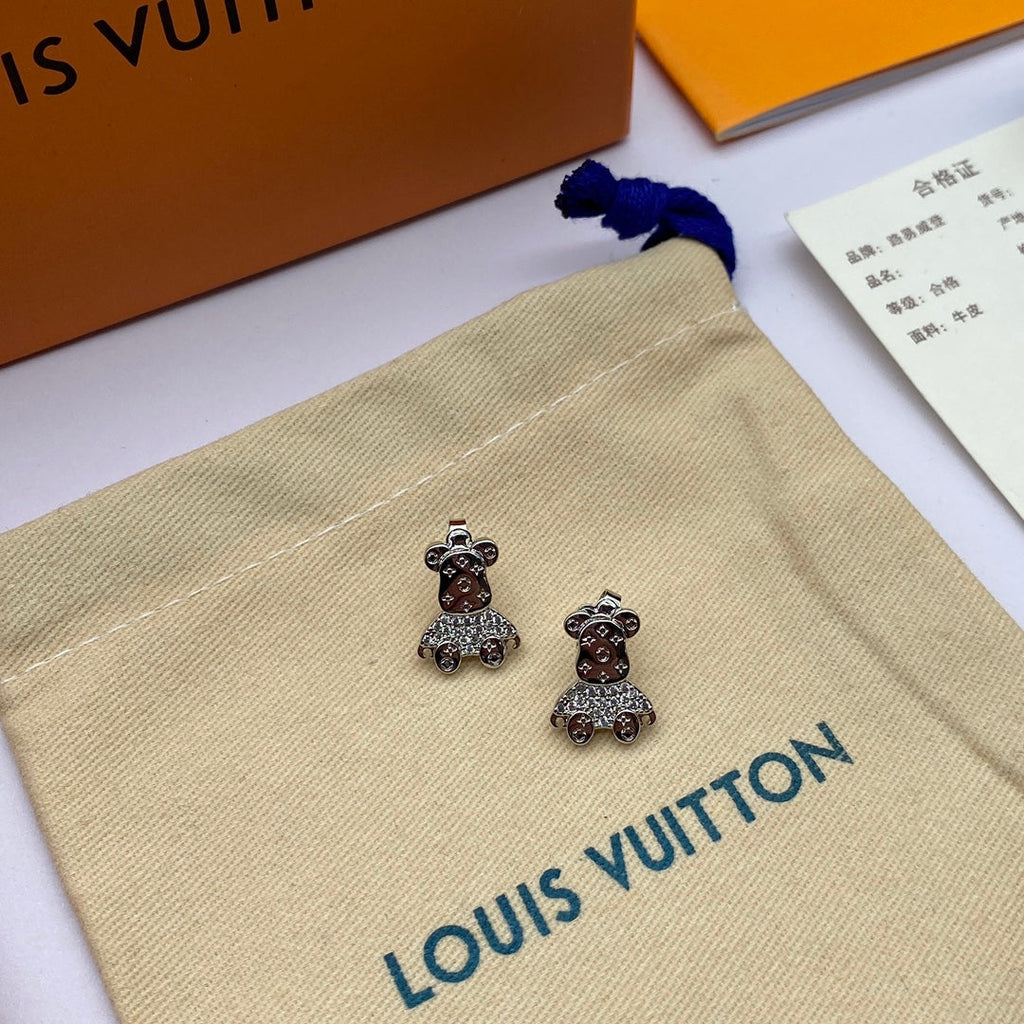 18K Louis Vuitton Bear Earrings