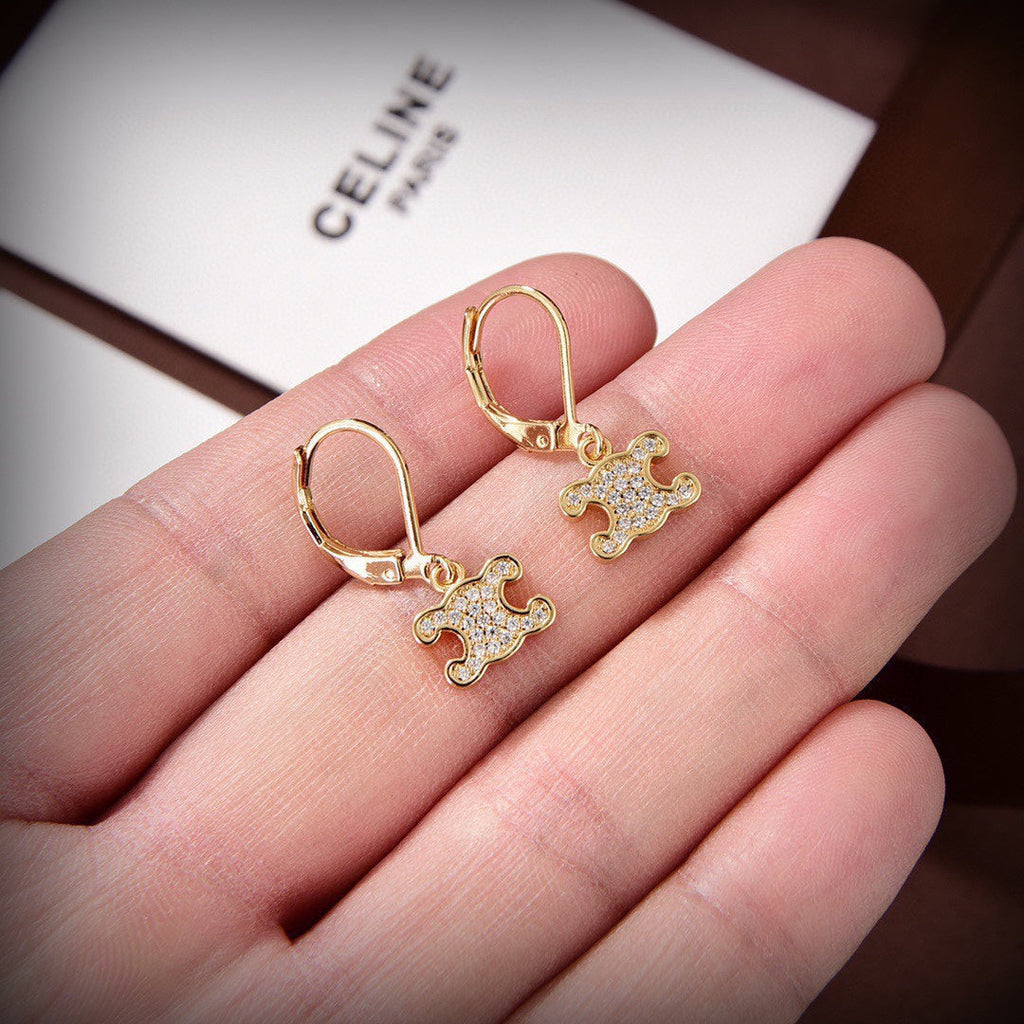 18K Celine Rhinestone Earrings