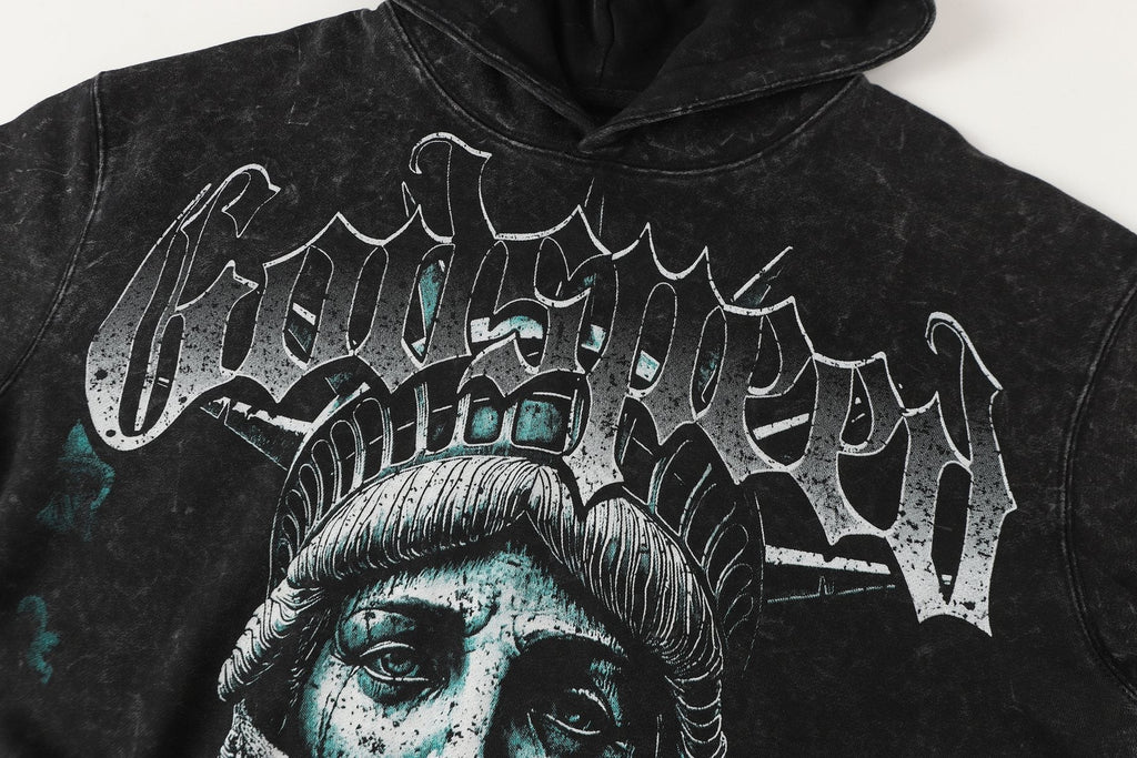 Godspeed Statue of Liberty Graphic Hoodie — detail