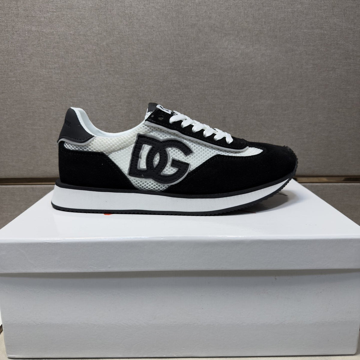 Dolce & Gabbana Black and White Panel Sneakers — side