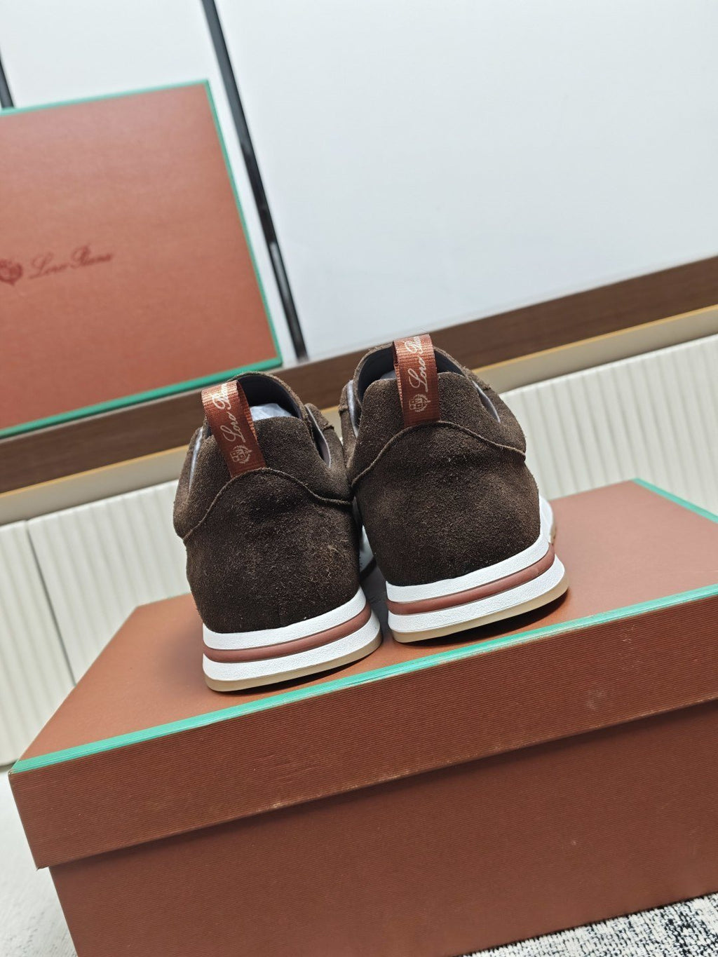 Dark Brown Low-Top Lace-Up Sneakers — back