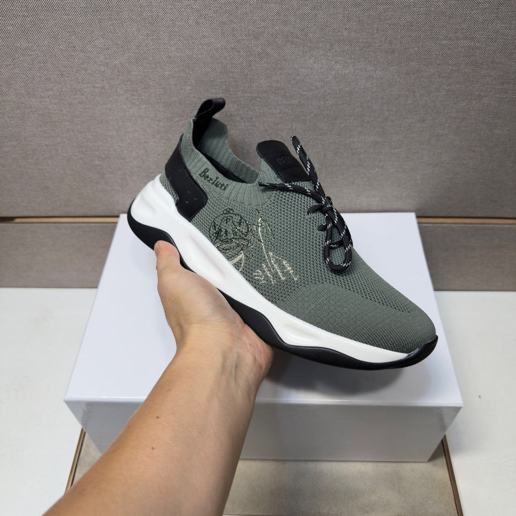 Berluti Olive Gray Lace-Up Sneakers — model