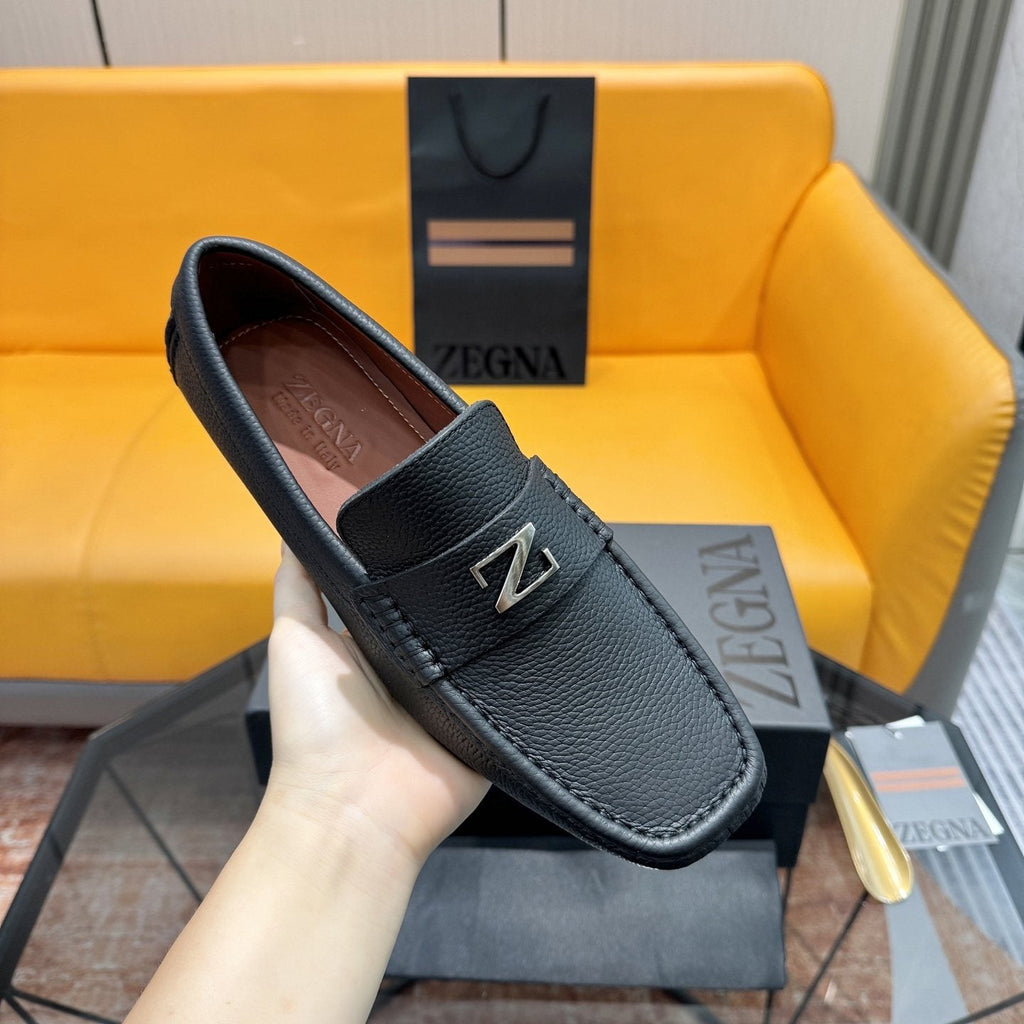 Zegna Black Driving Loafers — model