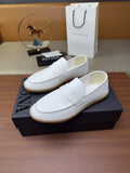 Zegna White Strap Loafers — hero
