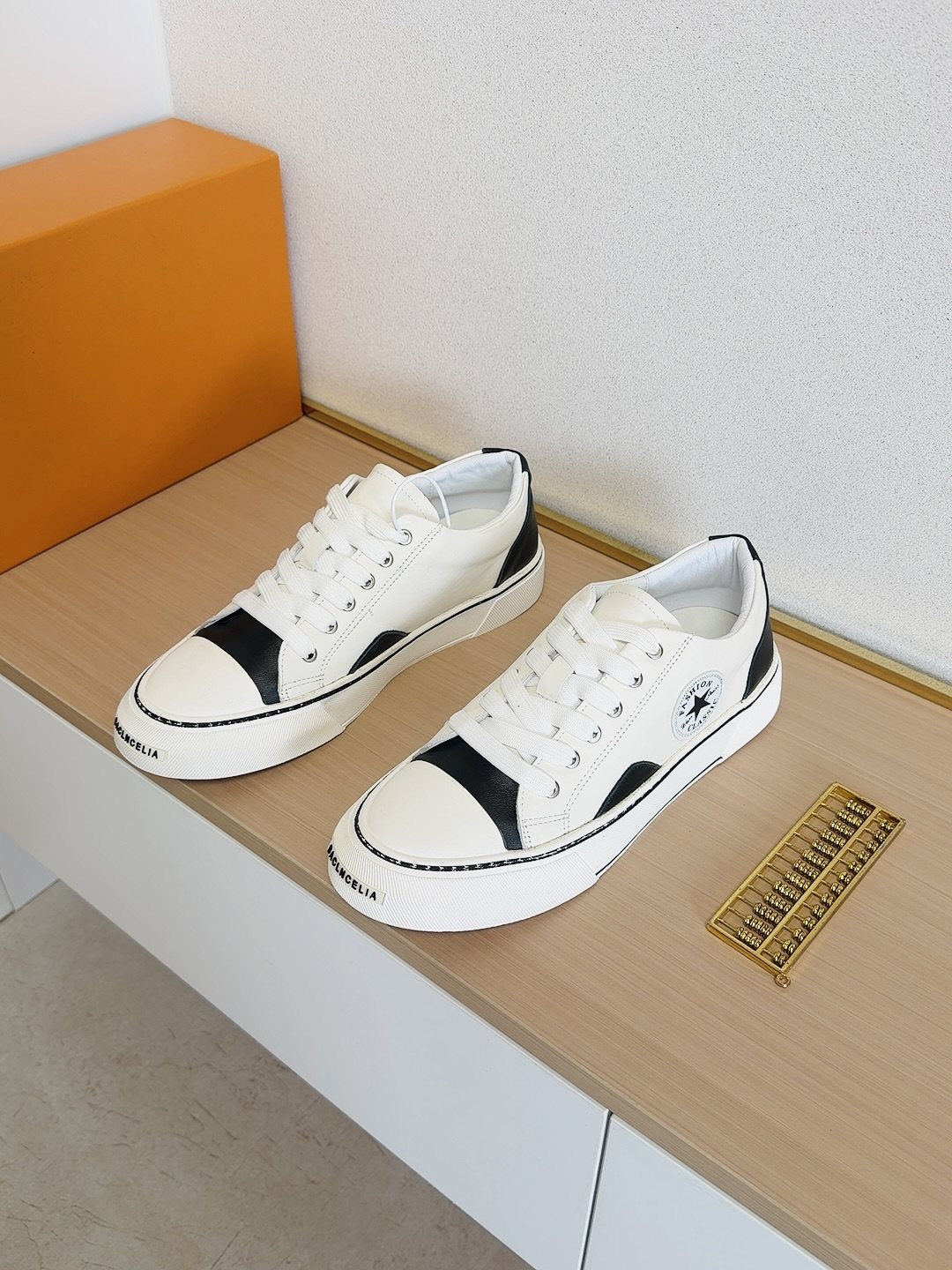 Converse White and Black Low-Top Sneakers — front