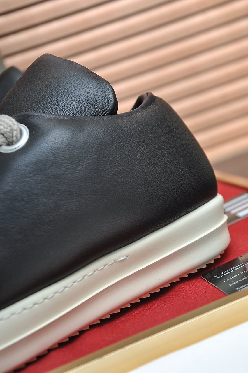 Rick Owens Black Platform Low-Top Sneakers — detail