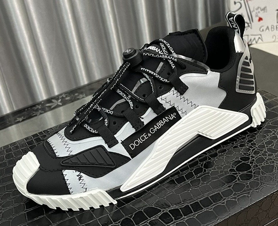 Dolce & Gabbana Black, White and Gray Sneakers — hero