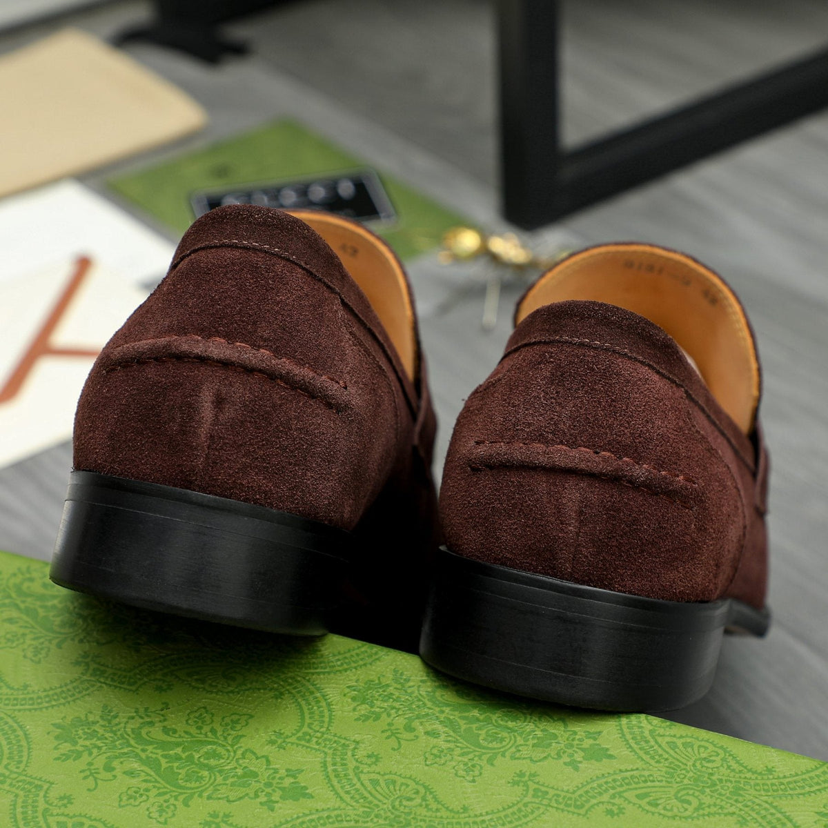 Gucci Dark Brown Horsebit Loafers — back