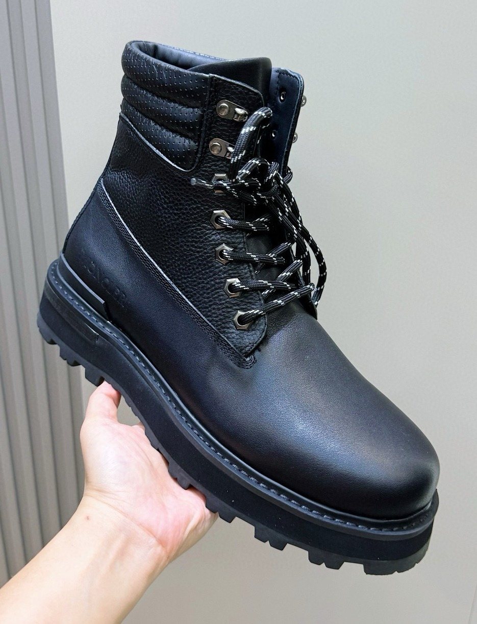 Moncler Black Lug-Sole Lace-Up Boots — hero