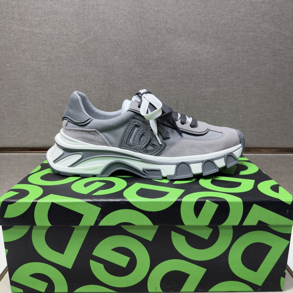 Dolce & Gabbana Gray Paneled Sneakers — side