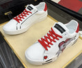 Dolce & Gabbana Red Lace Graphic Sneakers — hero