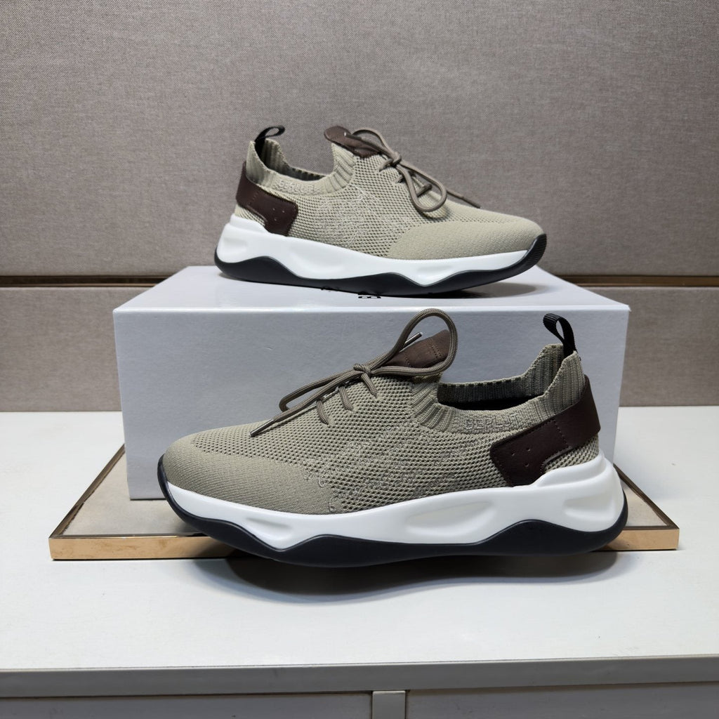 Berluti Taupe Lace-Up Sneakers — side