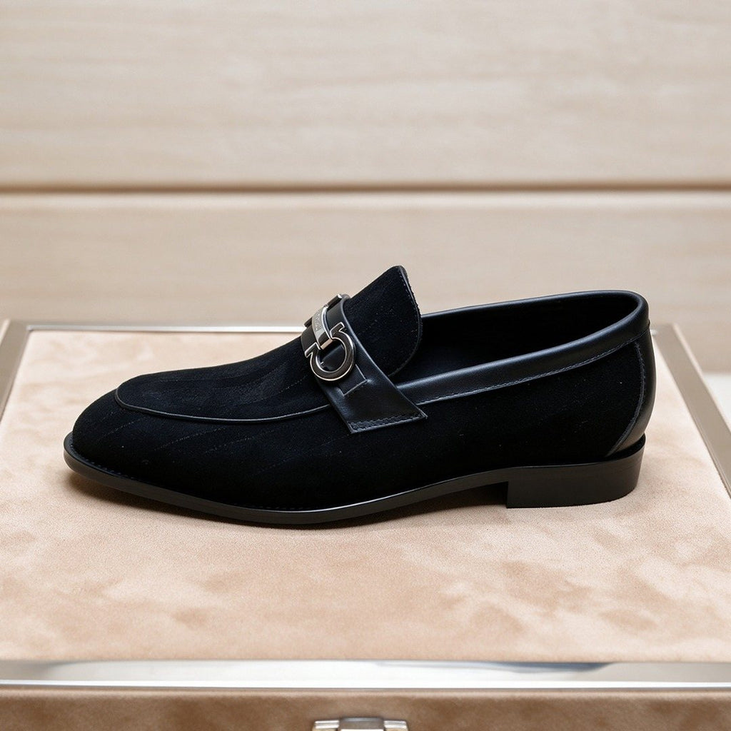 Ferragamo Black Bit Loafers — side