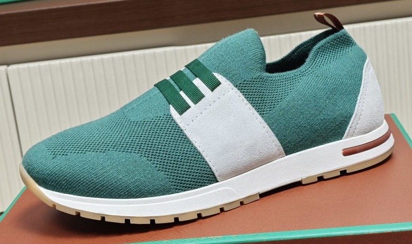 Teal Green Knit Slip-On Sneakers — hero