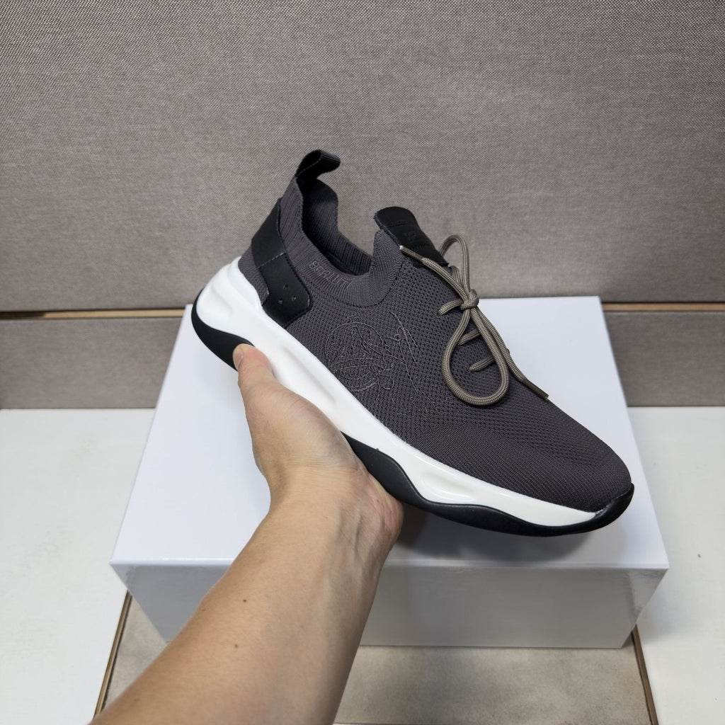Berluti Charcoal Gray Lace-Up Sneakers — model