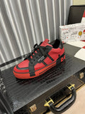 Dolce & Gabbana Red and Black Panel Sneakers — front