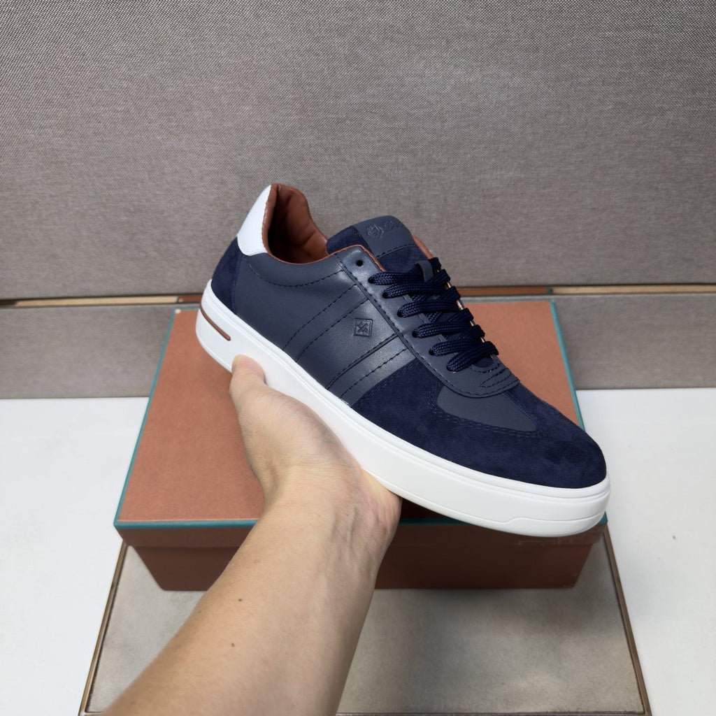 Loro Piana Navy Panel Low-Top Sneakers — model