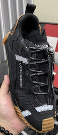 Dolce & Gabbana Black and Gray Lace-Up Sneakers — hero