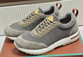 Loro Piana Gray Taupe Lace-Up Sneakers — hero