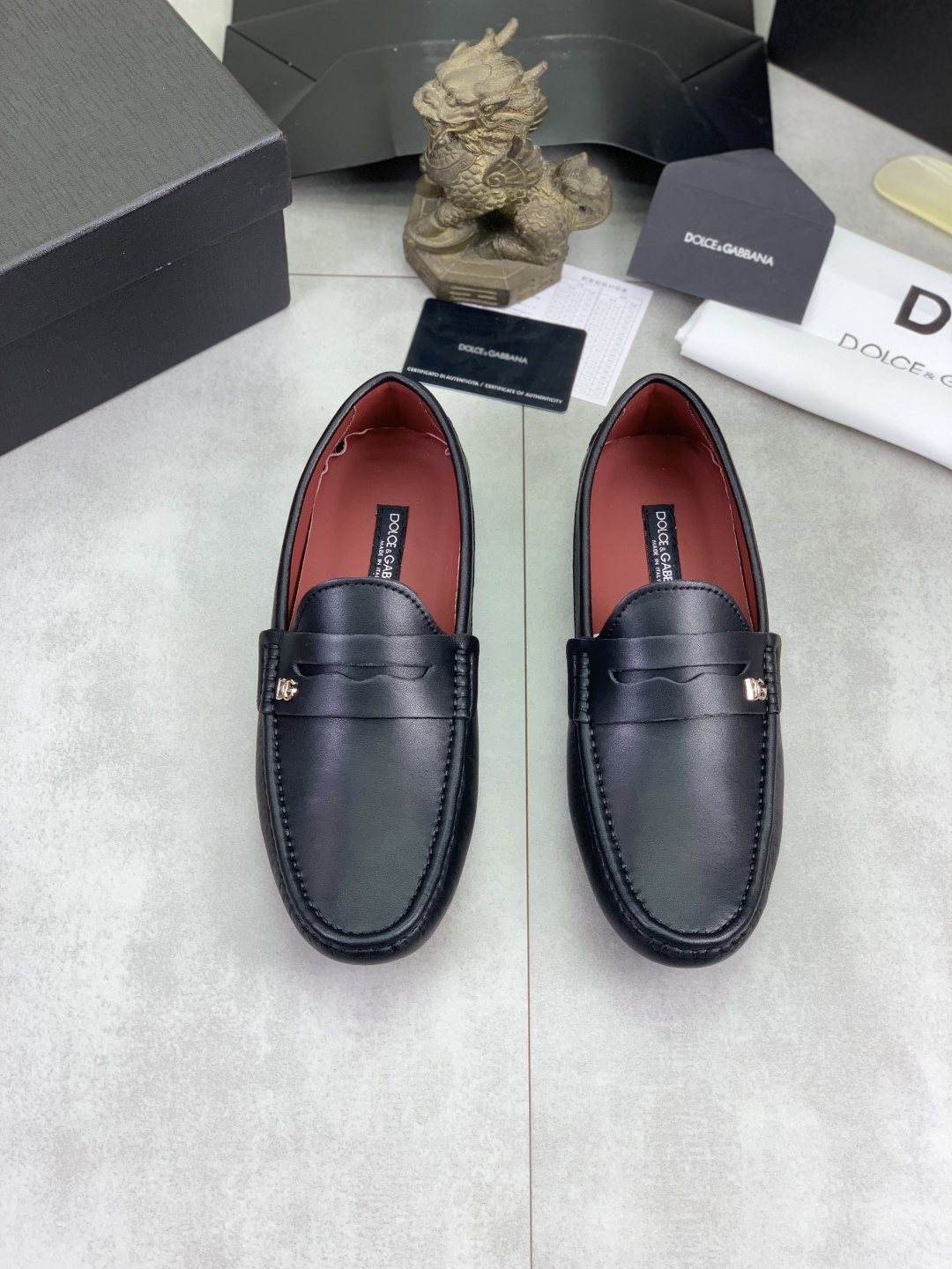 Dolce & Gabbana Navy Driving Loafers — front