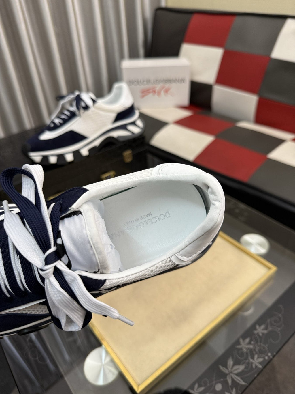 Dolce & Gabbana Navy and White Sneakers — detail