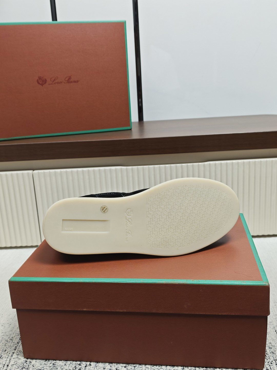 Loro Piana Black Low-Top Sneakers — detail
