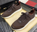 Dark Brown Layered Lace-Up Sneakers — hero