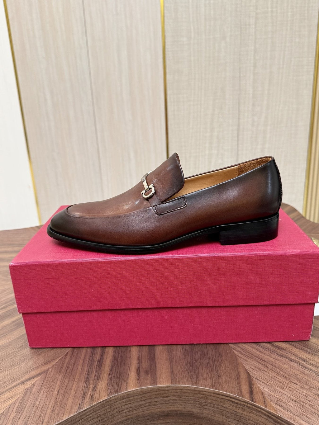 Salvatore Ferragamo Men's Brown Bit Loafers — side