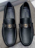 Versace Black Medallion Loafers — hero