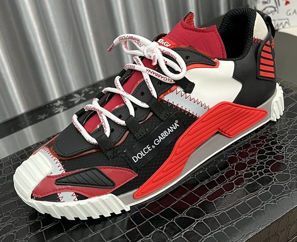 Dolce & Gabbana Men's Black and Red Chunky Sneakers — hero