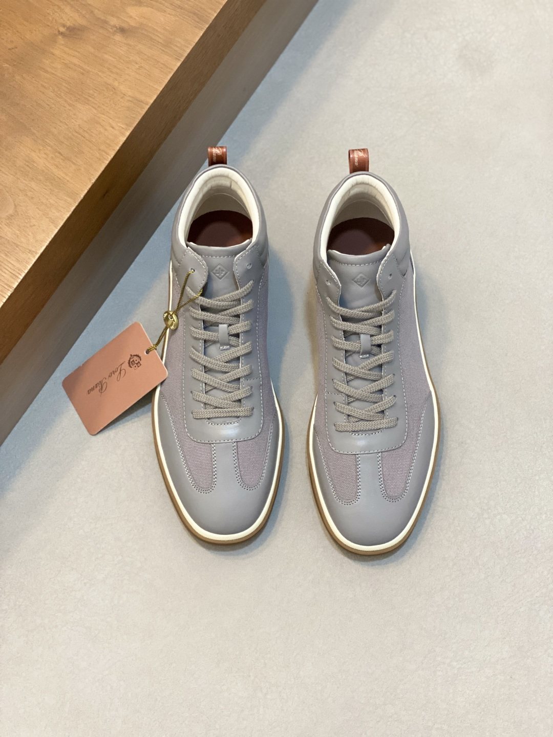 Loro Piana Paneled High-Top Sneakers — front