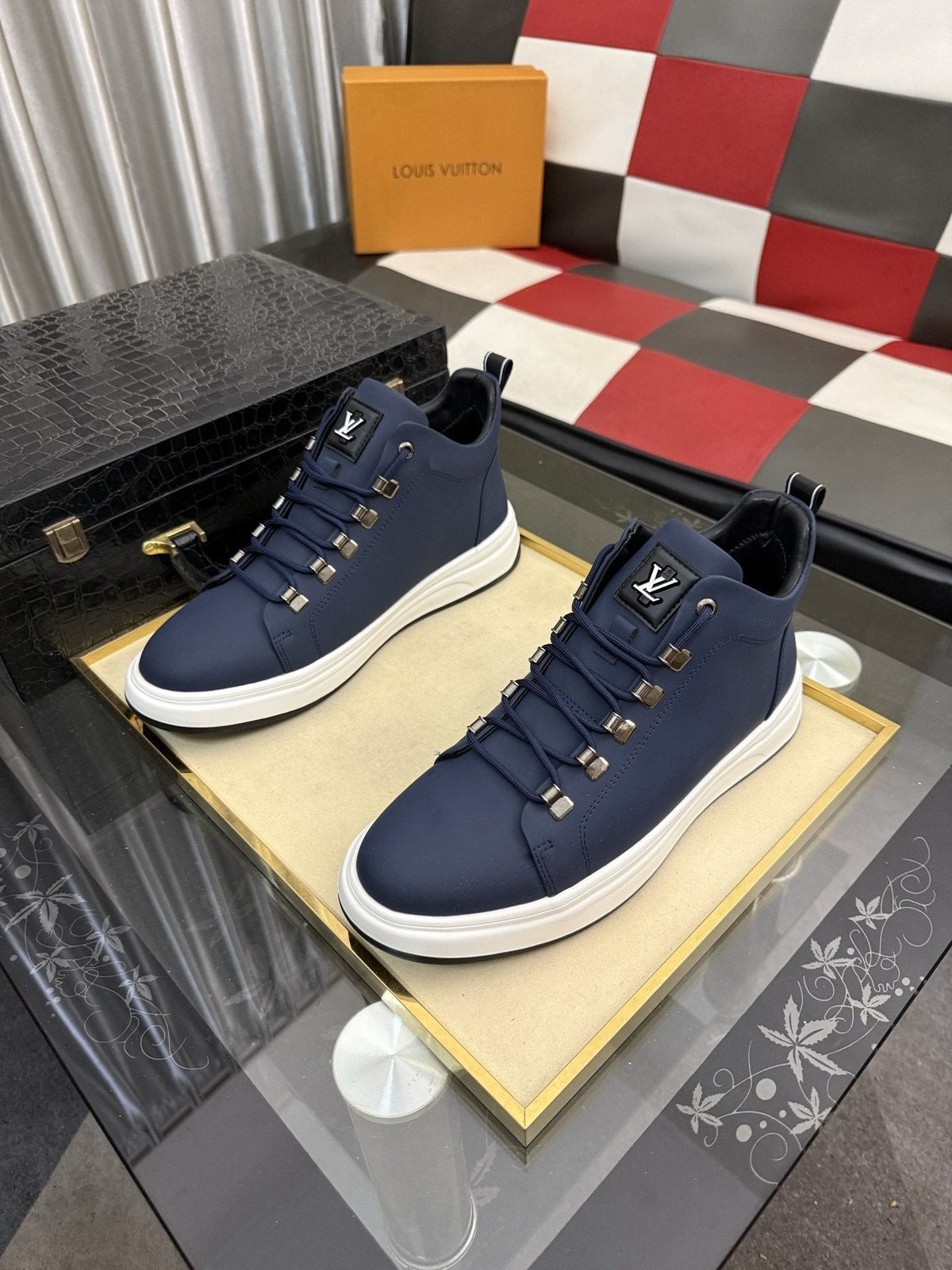 Louis Vuitton Lace-Up High-Top Sneakers — hero