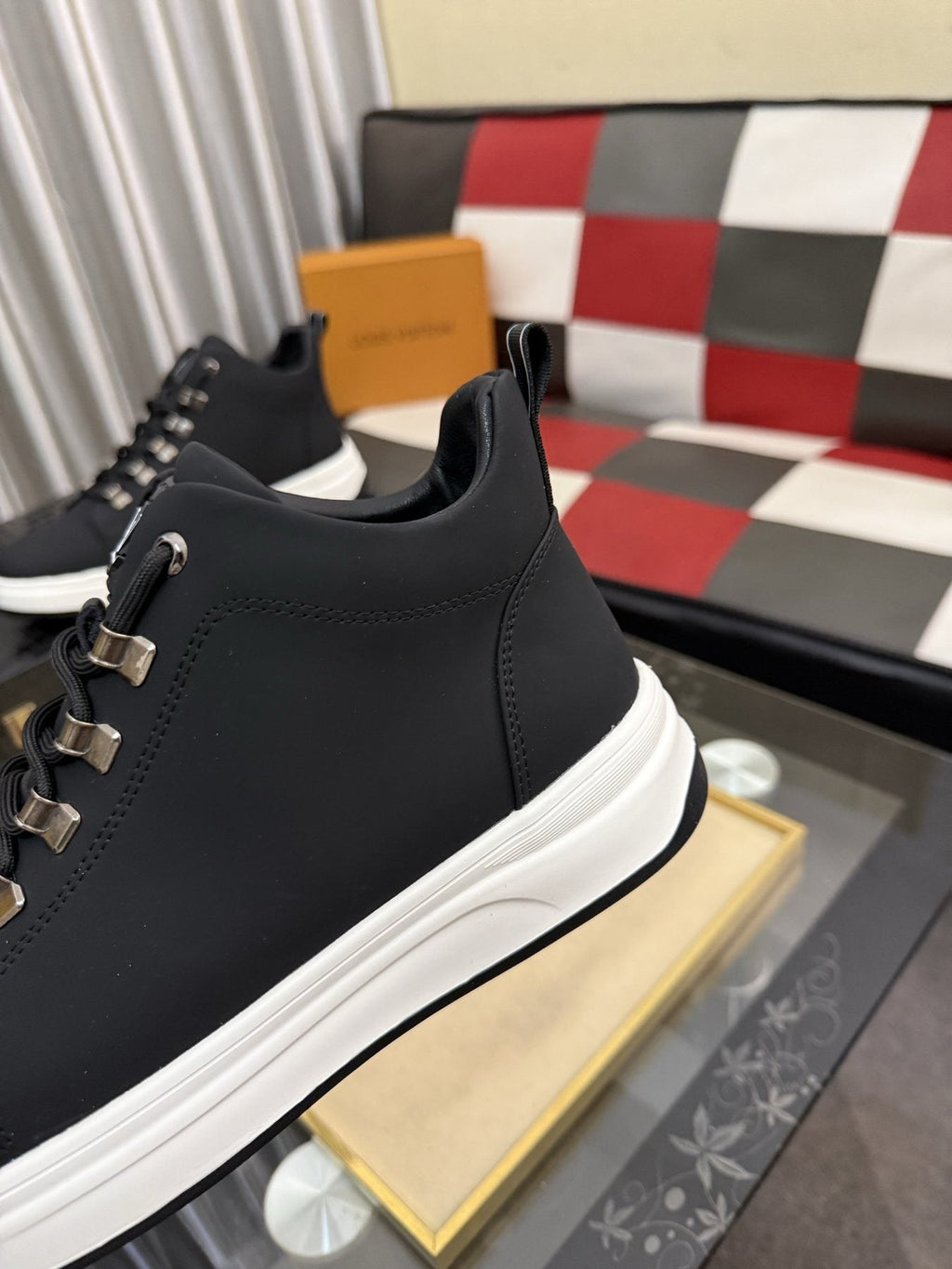 Louis Vuitton Lace-Up High-Top Sneakers — detail