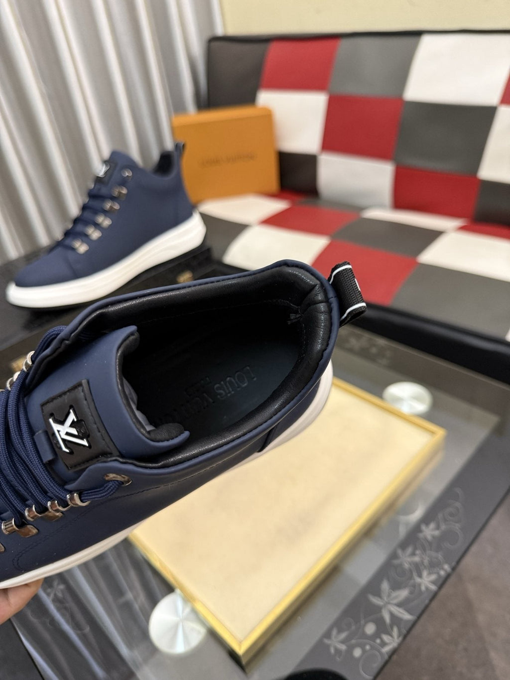 Louis Vuitton Lace-Up High-Top Sneakers — detail