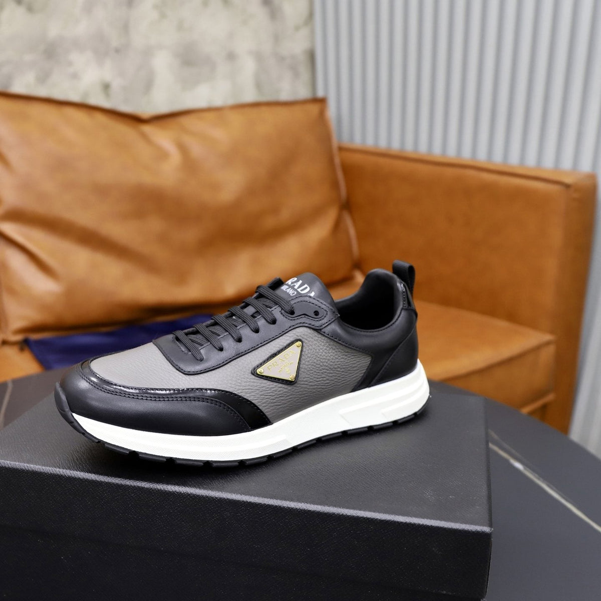 Prada Men's Paneled Lace-Up Sneakers — side