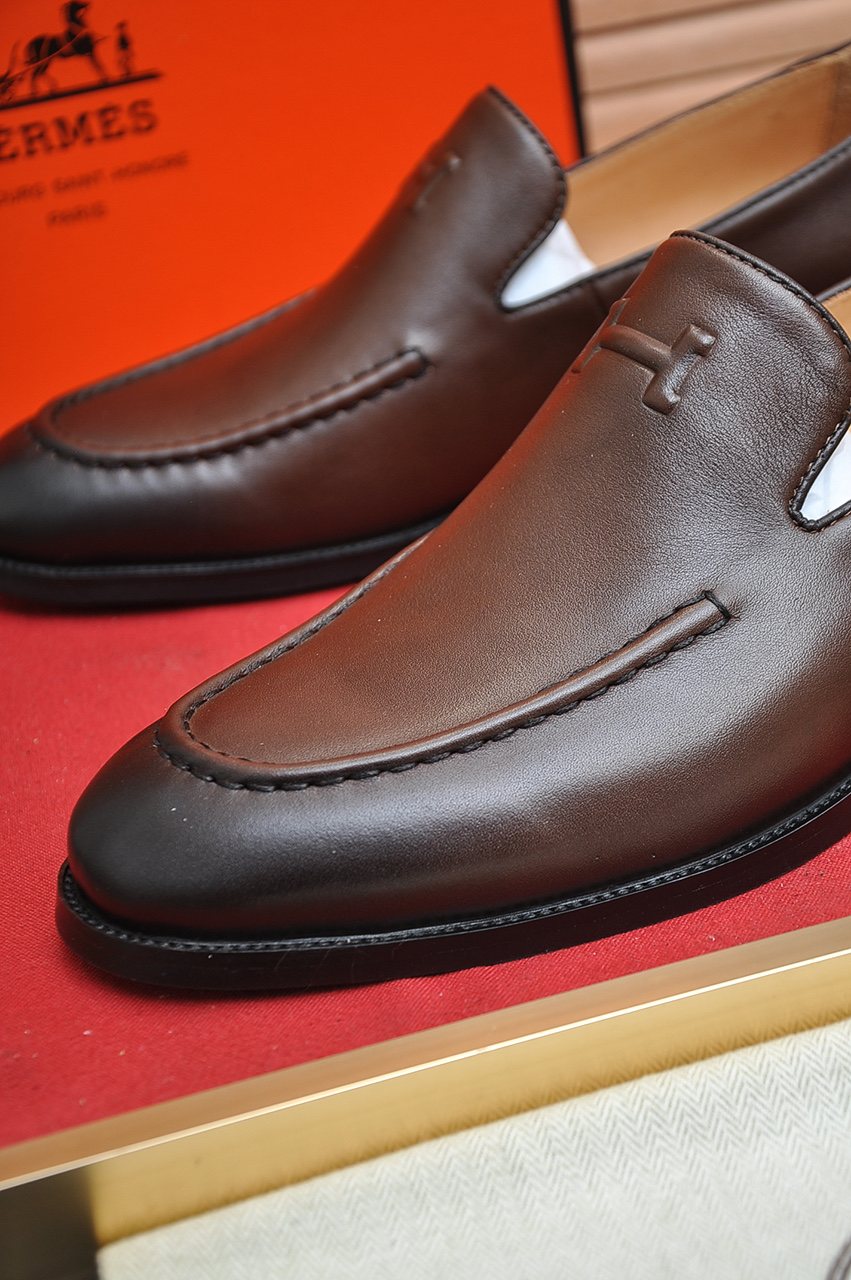 Hermès Stitched Apron Loafers — detail