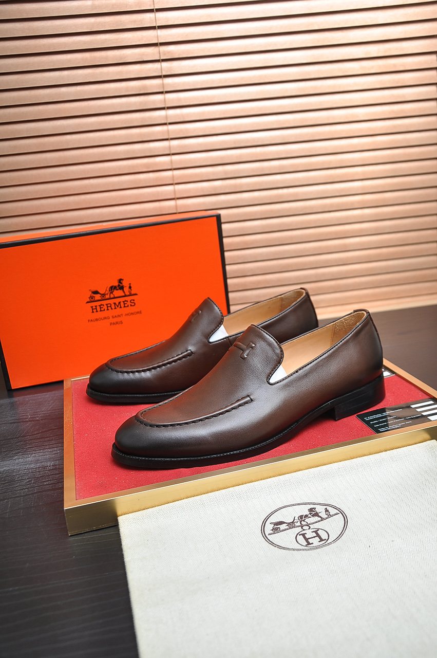 Hermès Stitched Apron Loafers — front