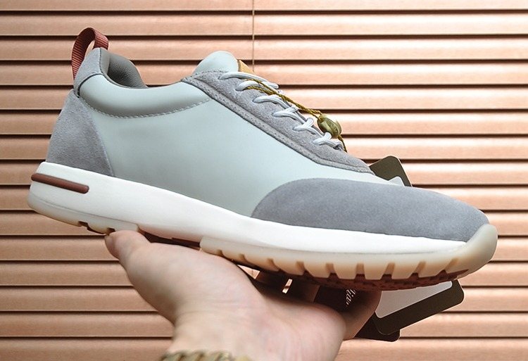 Loro Piana Paneled Lace-Up Sneakers — front