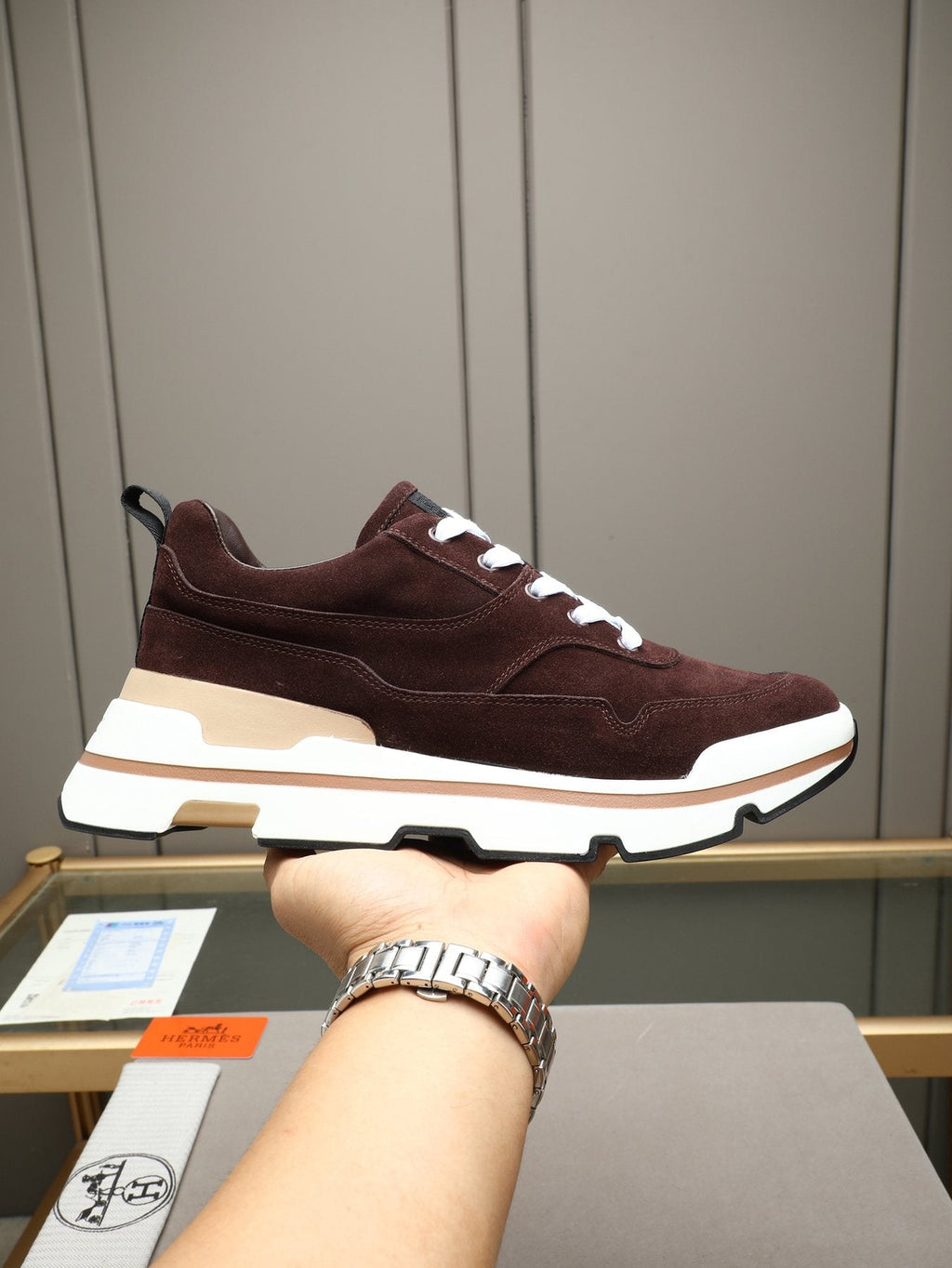 Hermès Layered-Sole Men's Sneakers — model