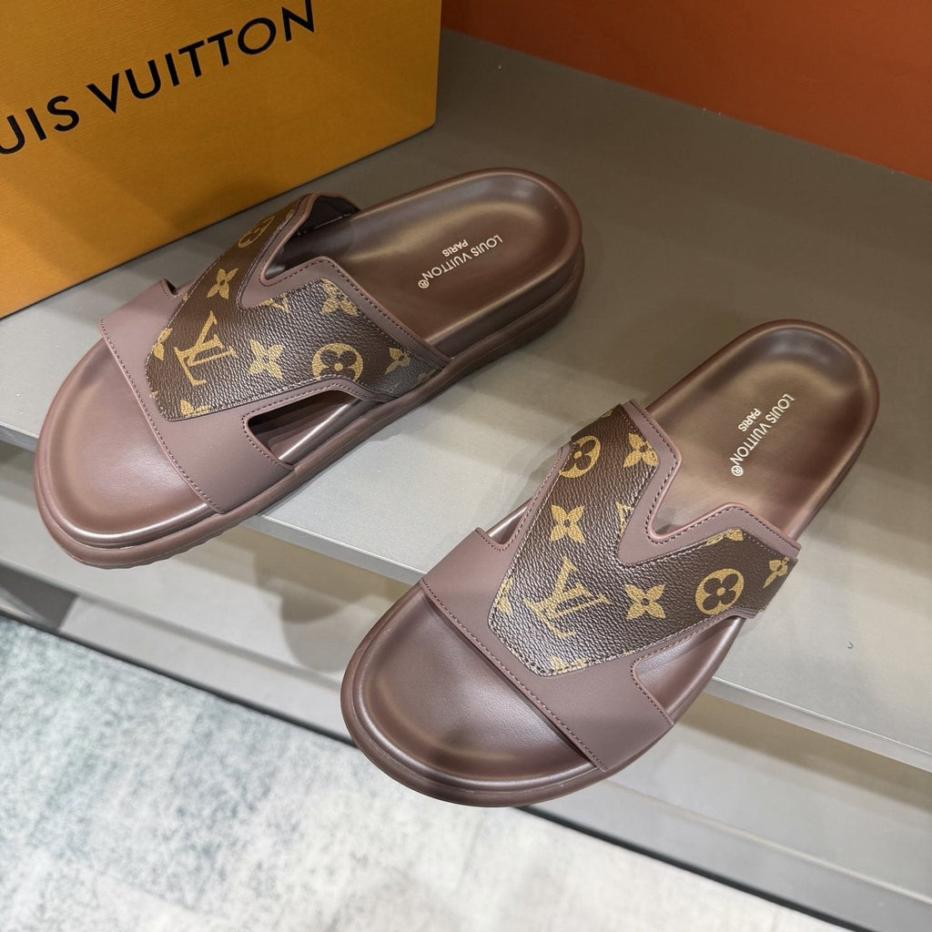 Louis Vuitton Oasis Cutout Slide Sandals — front