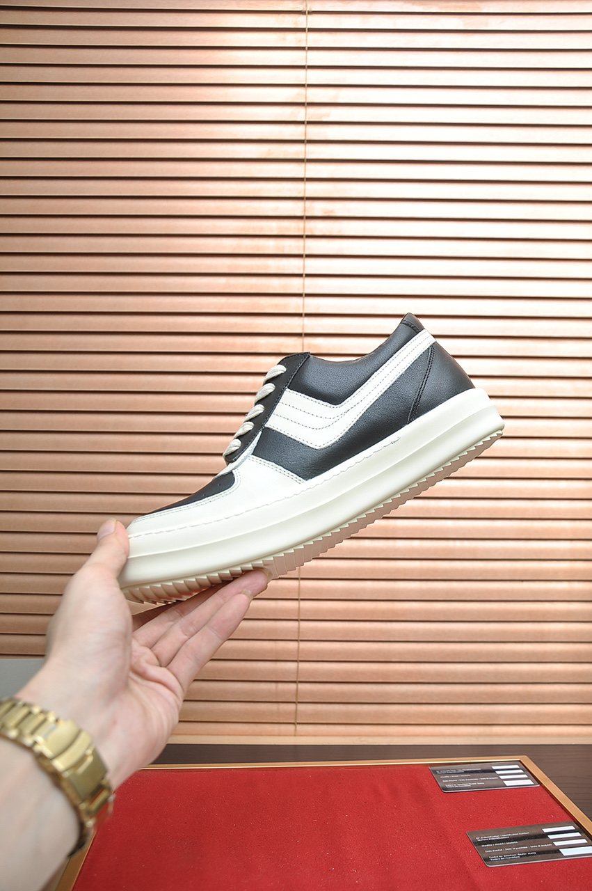 Rick Owens Paneled Platform Low-Top Sneakers — model