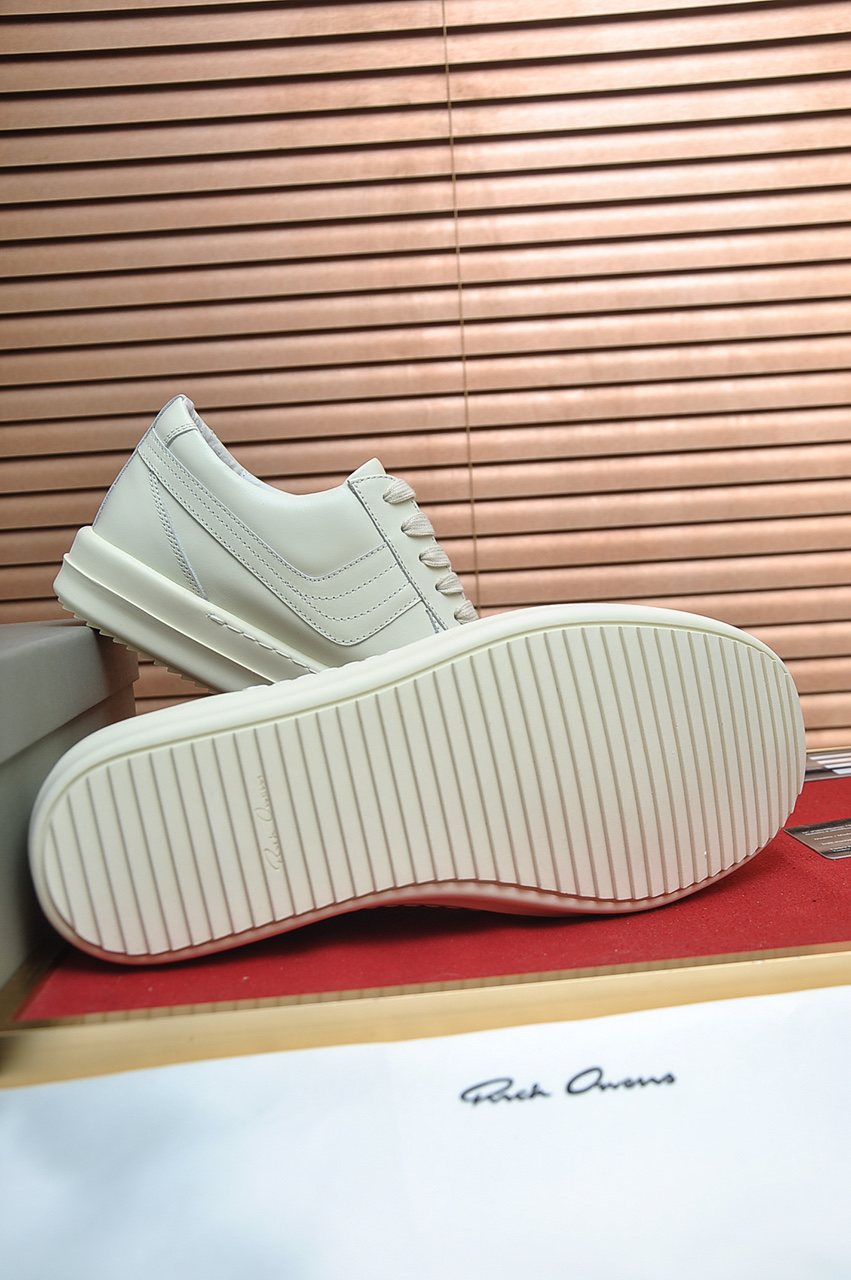 Rick Owens Paneled Platform Low-Top Sneakers — detail
